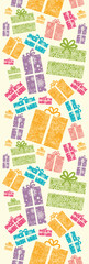 Colorful Textured Gift Boxes Vertical Seamless Pattern