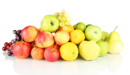 Assortment of exotic fruits isolated on white