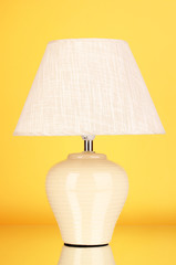 table lamp on yellow background