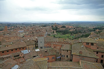 View of Siena from above, Siena, Tuscany, Italy,