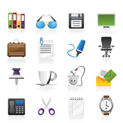 Business and office objects icons - vector icon set