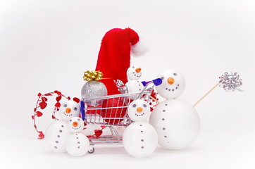 snowman shopping cart