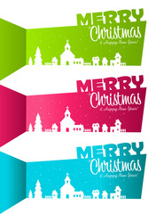 Christmas Banners with Silhouette Village