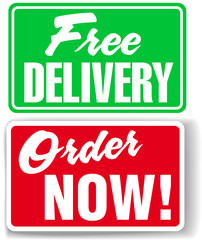 Free Delivery Order Now website ad icons signs