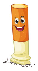 a cigarette with face