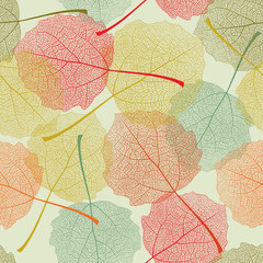 Seamless colors leaves pattern