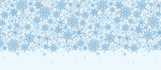 vector Colorful Snowflake Texture Horizontal Seamless Pattern