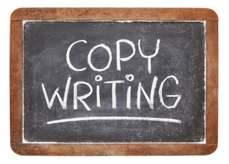 copywriting on blackboard