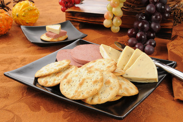 Cheese, crackers and braunschweiger