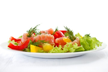 salad with salted salmon
