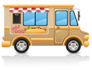 car hot dog fast food illustration