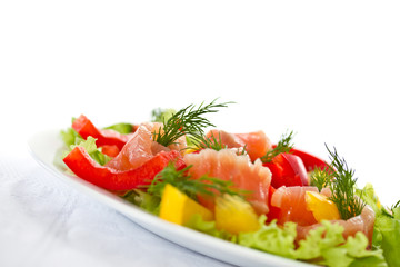 salad with salted salmon
