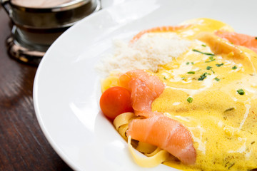 pasta and smoked salmon