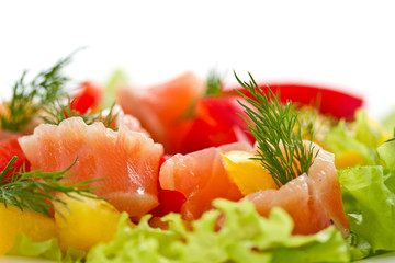 salad with salted salmon