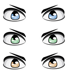Male eyes of different colors