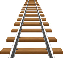 rails with wooden sleepers illustration