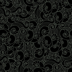 Seamless wave hand drawn pattern. Abstract background.