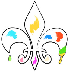 abstract fleur de lis painting with brush © Ioan Panaite