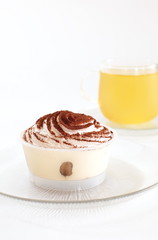 Tiramisu Dessert with lemon tea