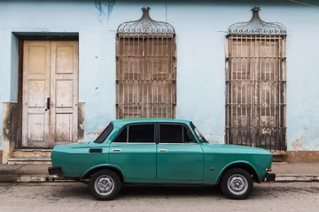Printed roller blinds Cuban vintage cars Cuba