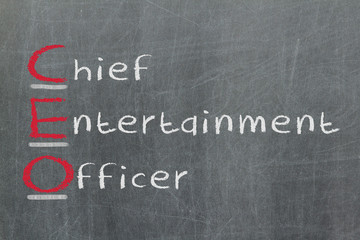 Fototapeta premium Acronym of CEO - Chief Entertainment Officer