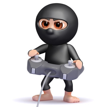 Ninja plays videogames with stealth