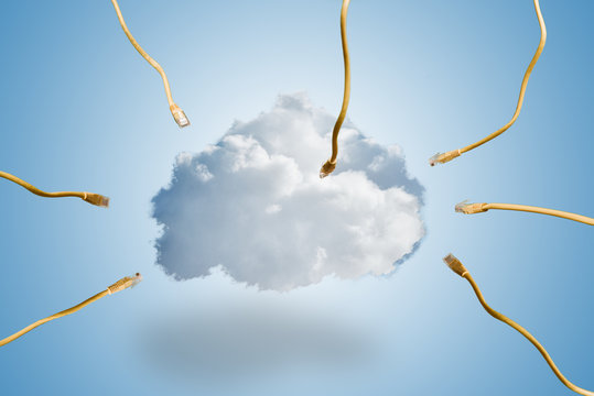 Computer Cable Extending Over Clouds