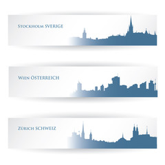 Naklejka premium Capital cities headers