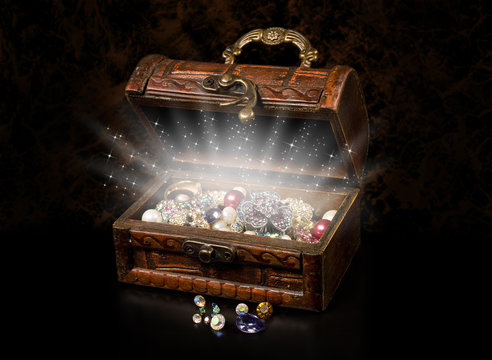 antique chest of pirate treasure