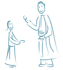 première communion, fillette,