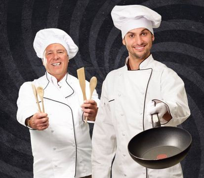 Portrait Of Two Happy Chef