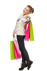 Young woman with shopping bags