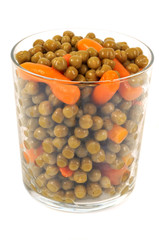 Verrine de petits pois carottes