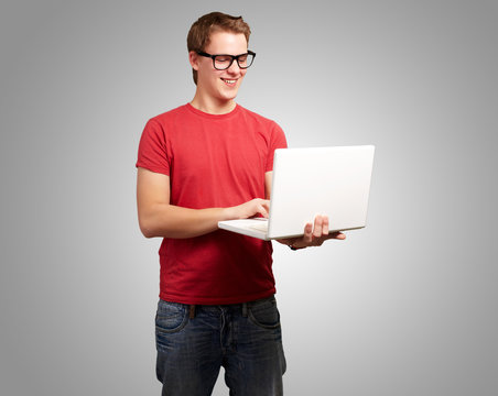 Man using laptop