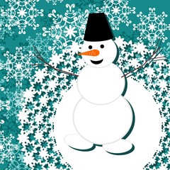 background with snowman