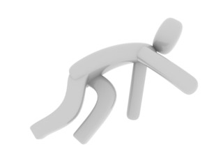 Gray man on the floor