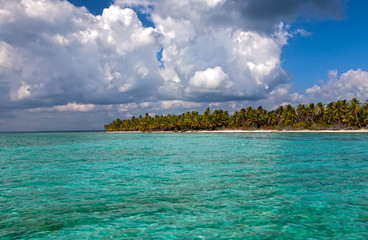 Beautiful caribbean beach on Saona island