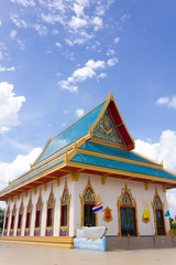 temple in thailand on the blue sky background