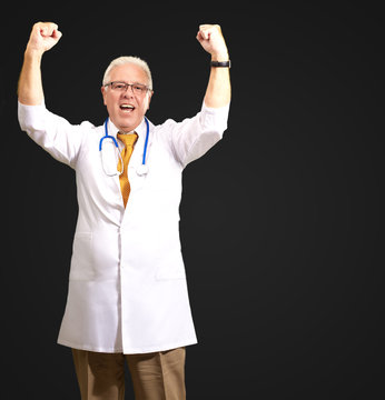 Senior Male Doctor In A Winning Gesture&nbsp;