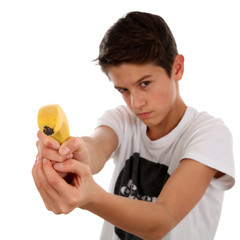 Ein Schuss mit der Banane