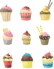 Set of cupcake