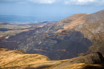 Views from Snowdon the highest mountain in England and Wales