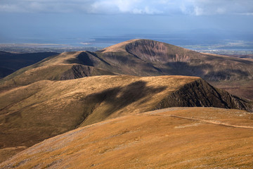 Views from Snowdon the highest mountain in England and Wales