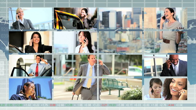 Montage of Multi Ethnic Business People