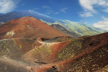 One of the many craters on the volcano Etna  in Sicily.