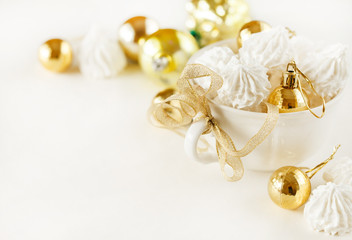 meringue cookies on Christmas table