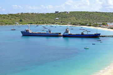 Transportation: cargo ships.