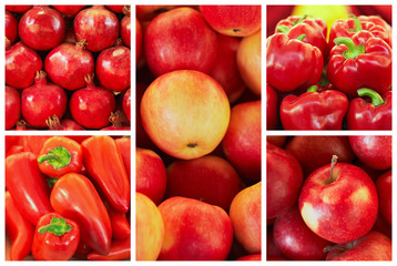 collection of red fruit and vagetable backgrounds