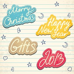 Set of Christmas and New Year elements