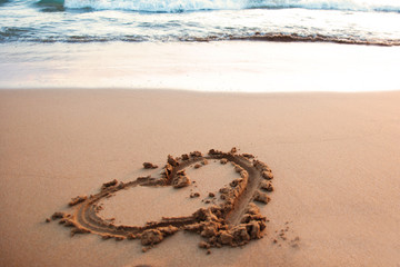 Heart on the sand